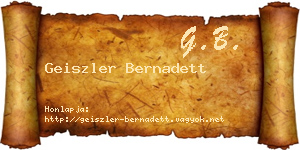 Geiszler Bernadett névjegykártya